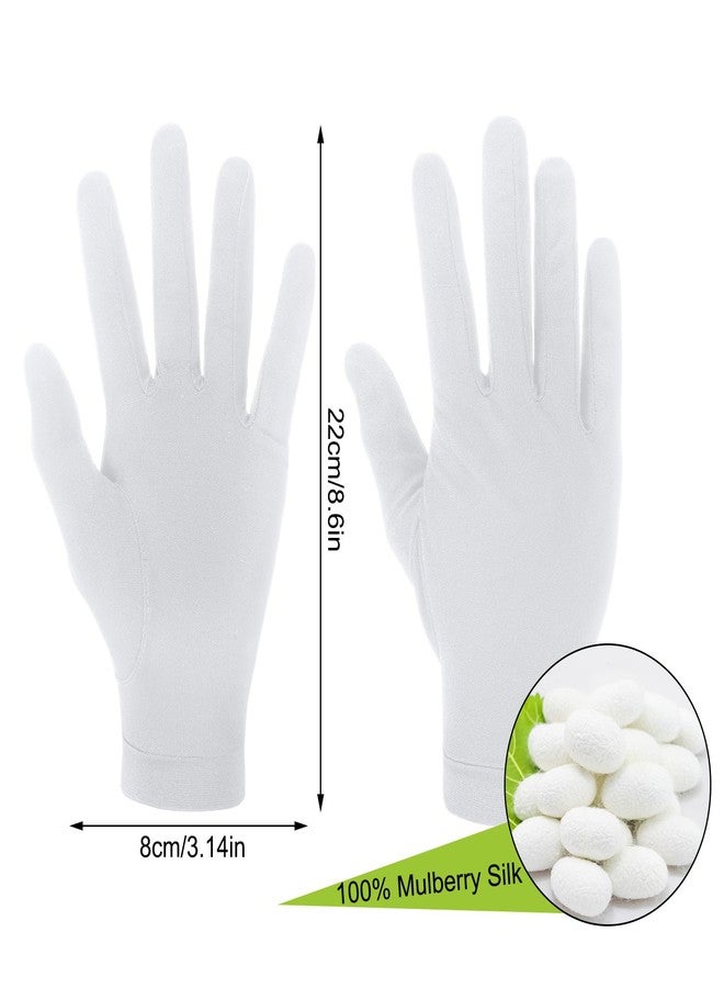 Cozypower 2 Pairs Silk Gloves Liners for Cold Weather Unisex Thermal Soft Comfortable Inner Silk Gloves (White) - Image 2